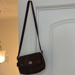 Coach Dark Brown Leather Shoulder Bag
